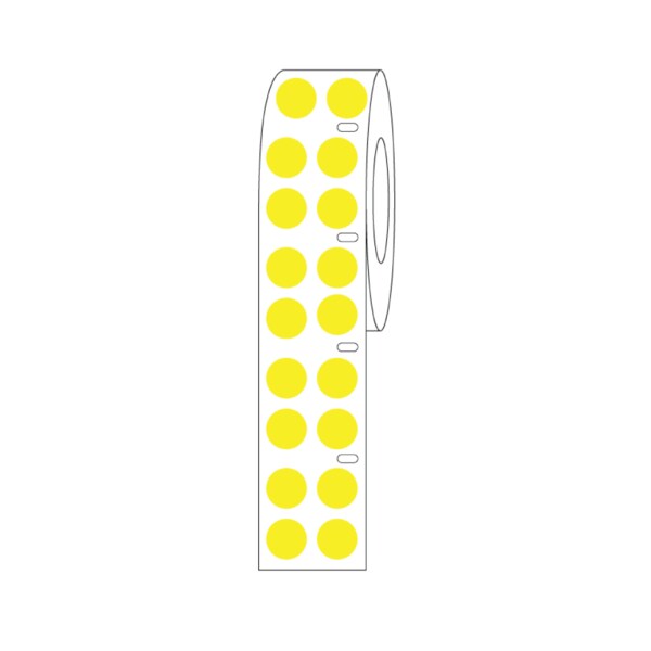 Direct Thermal Cryo  9.5mm Dots for 1.5ml Tubes/Vials Yellow Roll Form